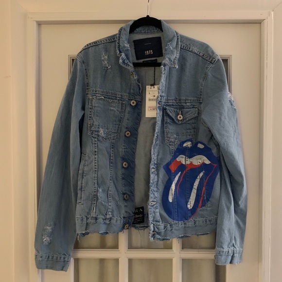 rolling stones denim jacket zara